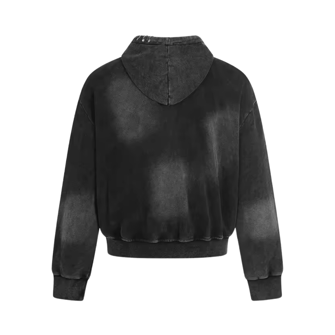 WASHED BLACK ZIP UP